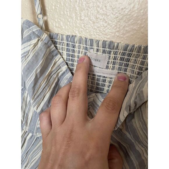 Urban Outfitters Stripe Bustier Like Sleeveless Romper Summer Lightweight M - Picture 5 of 5